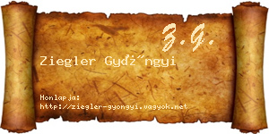 Ziegler Gyöngyi névjegykártya